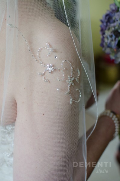 Wedding details - beaded veil