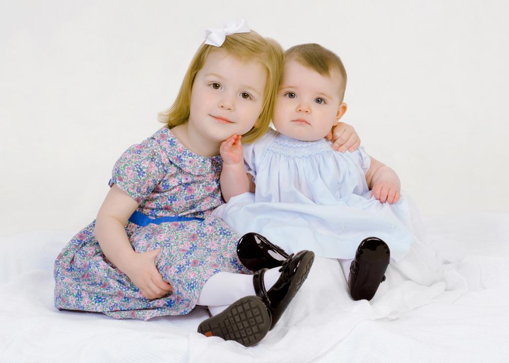 Sibling Portrait on white background at our Richmond VA studio