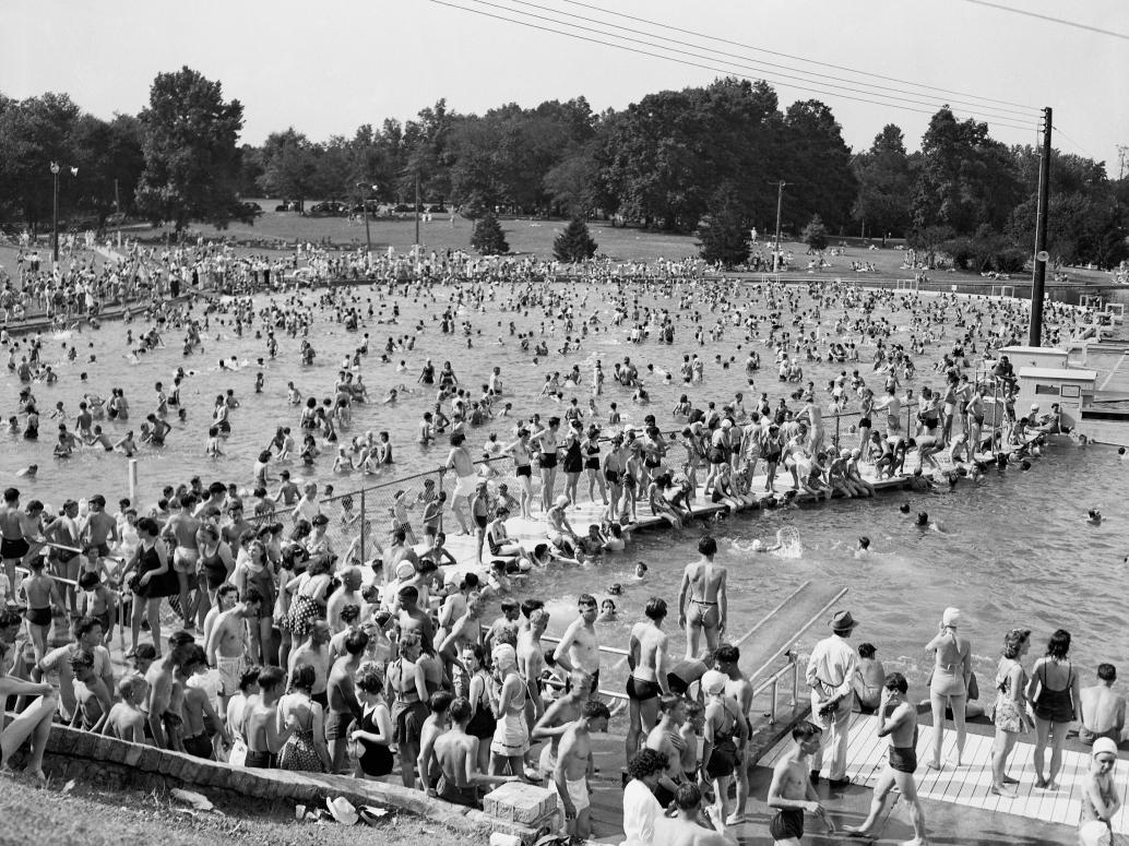 Swimming at Shields Lake 1940s